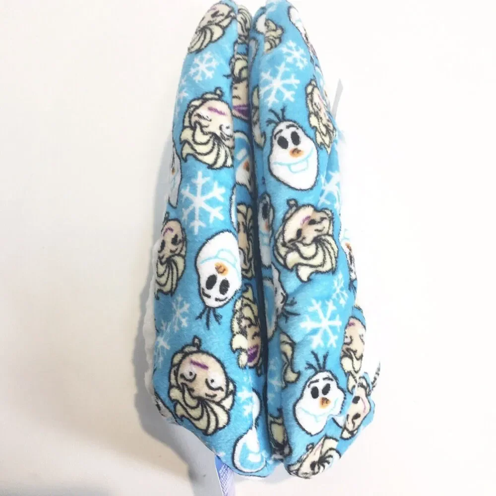 Frozen Disney Emoji Slippers‎ Socks Blue Elsa Olaf Fleece Sz Youth M/L 13-4